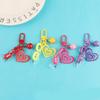 Sweet Acrylic Heart Pendant Keychain Plastic Link Chain Keyring Headphone Cases Charm Keys Holder for Purse,Handbag, Bag