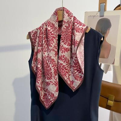 Korean Style Cotton and Linen Tactile Artistic Retro Small Square Scarf, Headscarf, Women's Spring and Autumn Neck Protection Sc