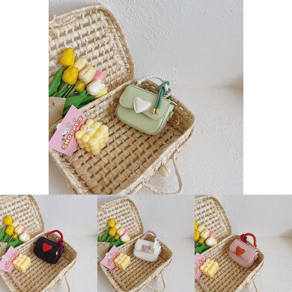 Trendy Mini Pu Handbag For Children Stylish Heart Design Cute Crossbody Bag