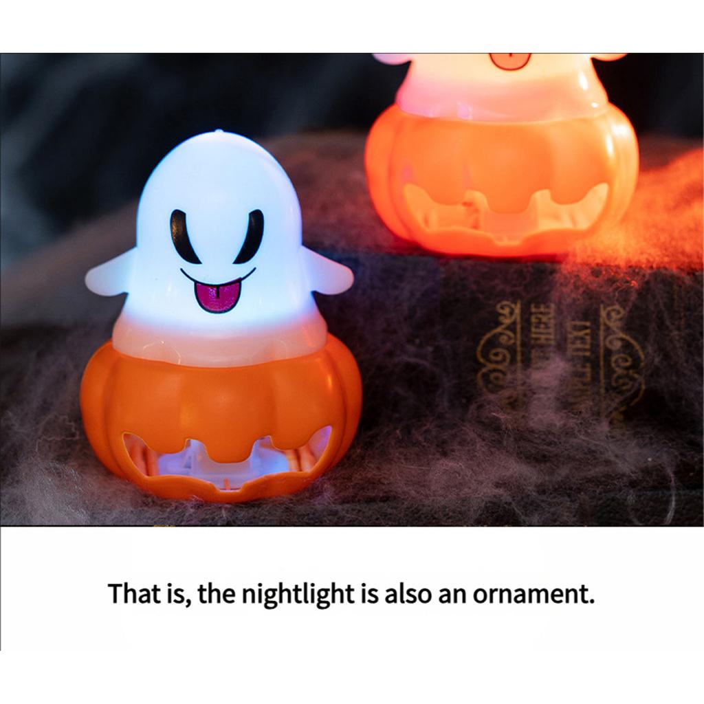 Halloween Ghostly LED Light Glowing Pumpkins with Flameless Candle Decorative Night Lamp For Party Home Decoration