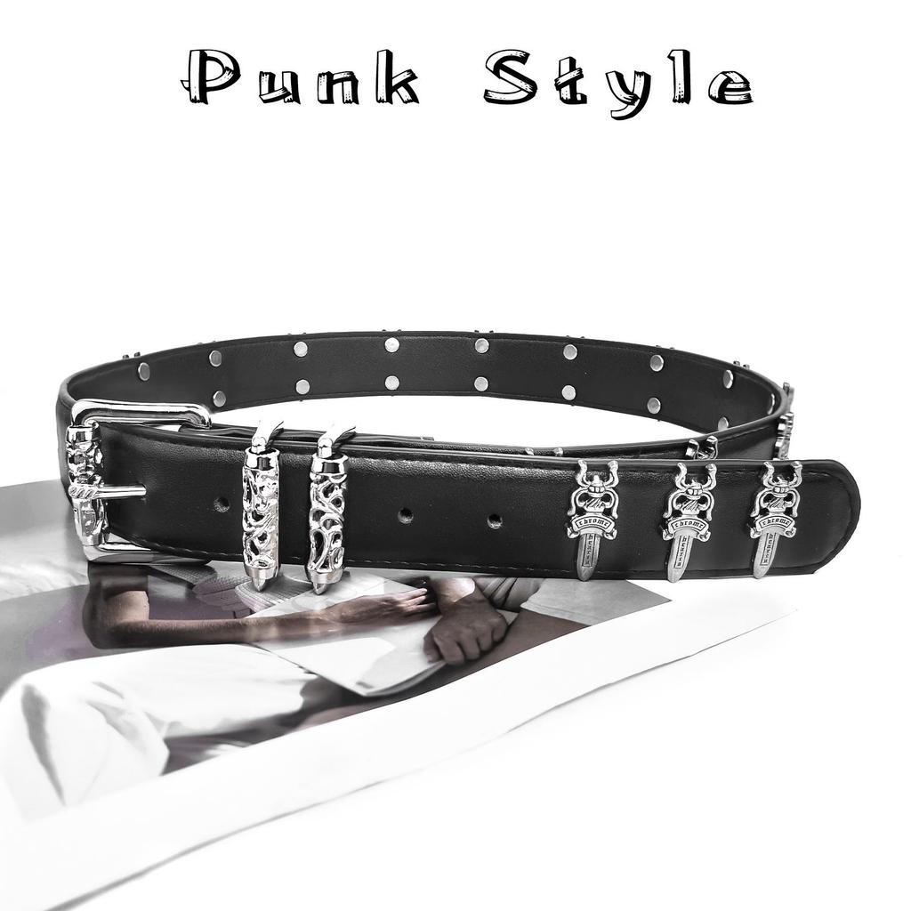 Unisex Retro Metal Sword Buckle Belt – Trendy, Versatile, and Niche Design