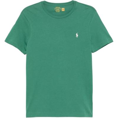 Polo Solid Color Embroidered Crew Neck Short Sleeve T-Shirt Men Tops Green 710671438422
