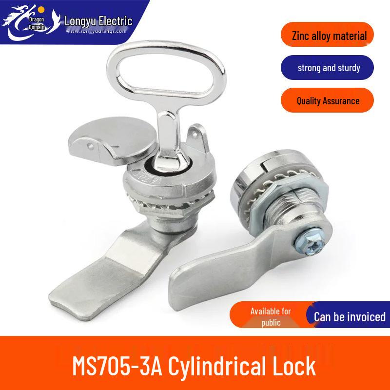 MS705-3A Waterproof Cylindrical Cam Lock for Cabinets, Electrical Control Cabinets, Meter Boxes, and Trash Cans