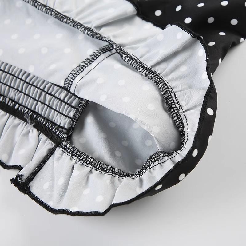 New French Polka Dot Print Sexy Halter Neck Camisole Top for Women Pure and Alluring Princess Style Fitted Waist Tank Top