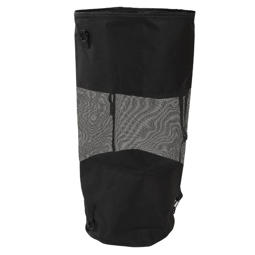 Boat Trash Bag Ventilated Mesh Wear Proof Large Capacity Foldable Adjustable Buckle Boat Garbage Bag Container Black