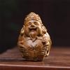 Green Sandalwood Wealth Ornament Handheld Wood Carving Yuanbao Accessories
