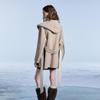 Sancai Women's 2025 Winter Hooded Double-Faced Wool Coat