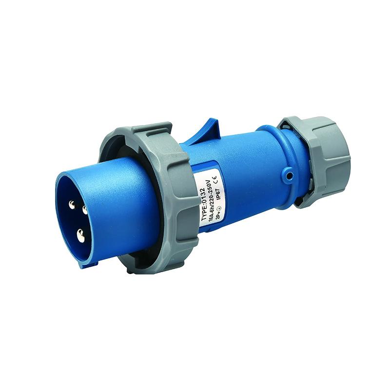 IP67 Waterproof 16A/32A Industrial Plug & Socket, European Standard, 3/4/5-core, Male & Female Connector