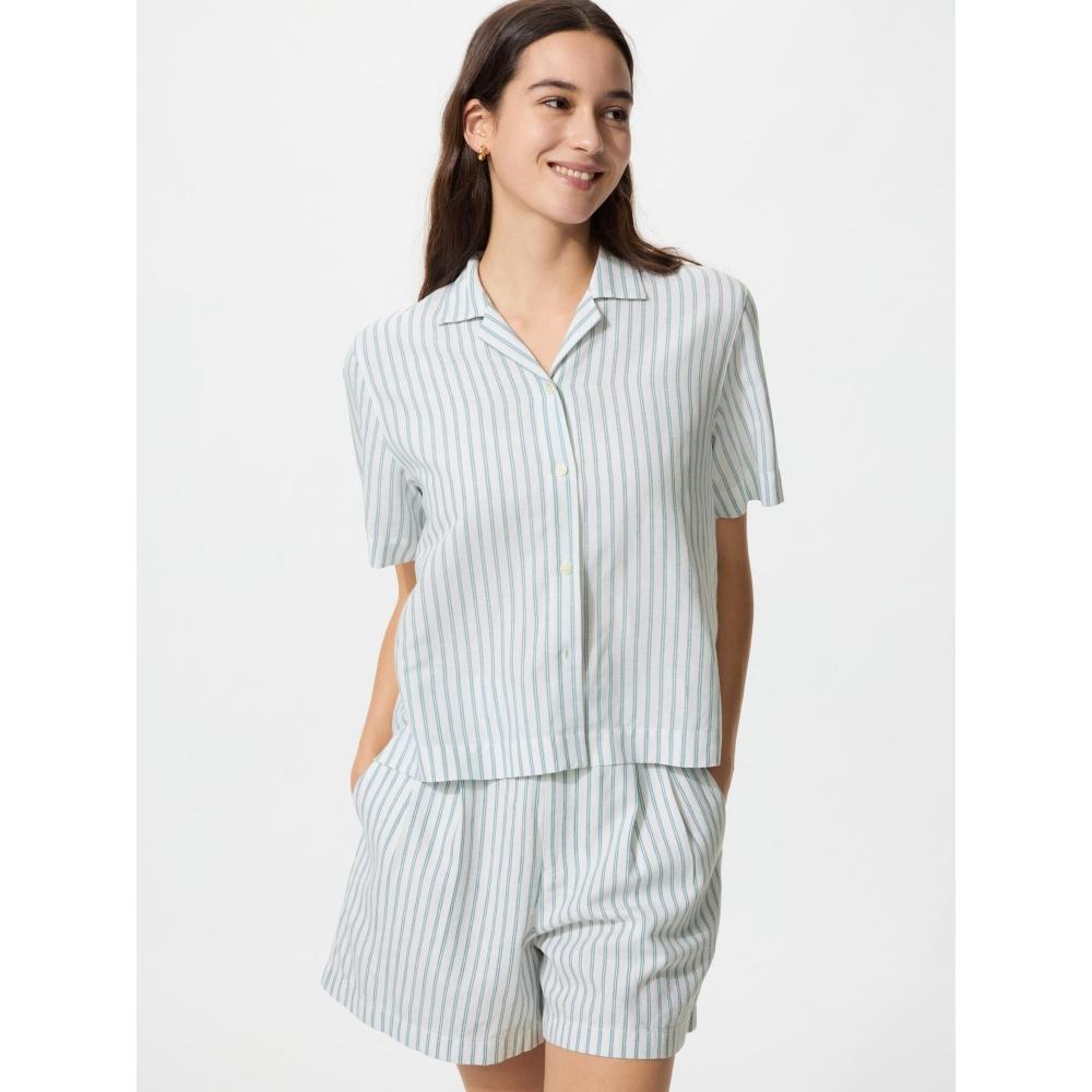 Uniqlo Linen Cotton Short Pants  Stripe 