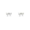 Korean version of small silver bow stud earrings femininity simple personality Internet celebrity earrings sleep free earrings