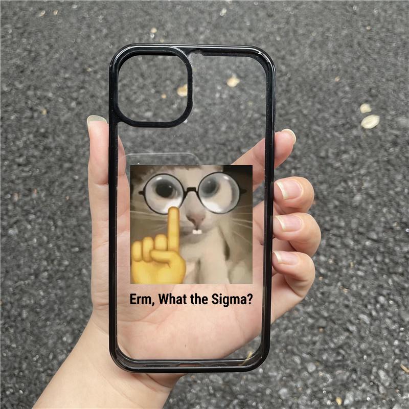 Funny Cartoon Meme Cat Phone Case for IPhone 15 Pro Max 16 11 12 13 14 Pro Max 7 8 Plus 13 Mini XS Max XR 17 Cover Clear Fundas