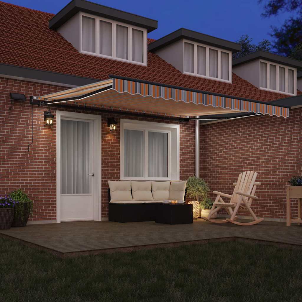 Retractable Awning Multicolor 400 X 350 Cm Fabric and Aluminum