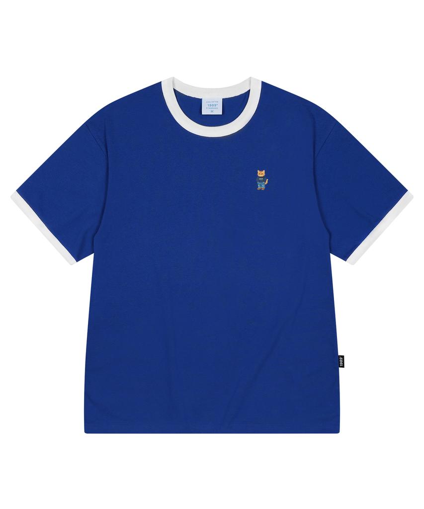 1989STANDARD [Yeonstelx1989] Denim Cat Cool Cotton Ringer Short Sleeve (Srsstd-0218)