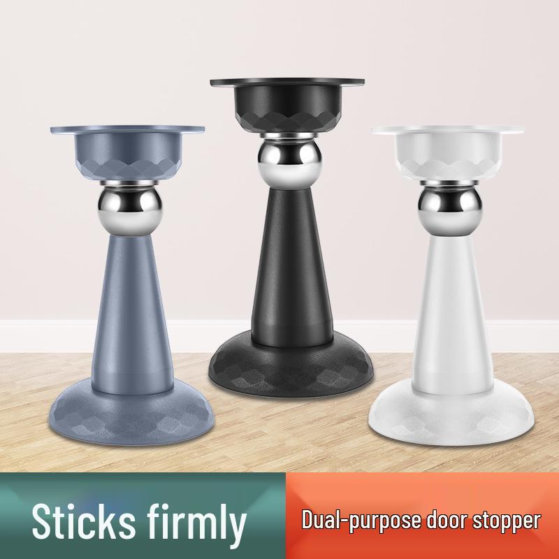 Punch-Free Magnetic Door Stopper with Anti-Collision Silicone Bumper for Bathroom and Bedroom