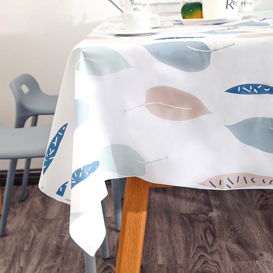 Fruit Leaf Print Tablecloth Oil Proof PVC Wrinkle Resistance Tea Table Cover Home