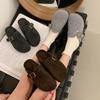 Retro Velvet Thick-soled Bag Head, Half Slippers, Woolen Wool, Autumn and Winter Casual One-pedal Women's New Models
