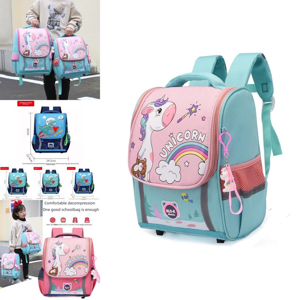 Large Capacity Waterproof Unicorn Cartoon Canvas Backpack For Kids With Breathable Design