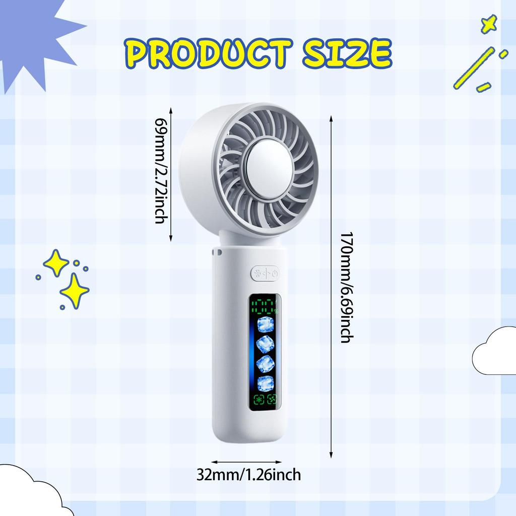Handheld Fan Small Desk Fans 100 Speeds Adjustable Mini Hand Fans Personal Fans Cooling Fan for Travel Essential Summer Camping
