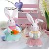 Decorazioni Coniglio Giorno di Pasqua con Uova, Bambola Gnomo Peluche Fatta a Mano Ornamento da Scrivania Regalo per Giorno di Pasqua per Bambino Adulto