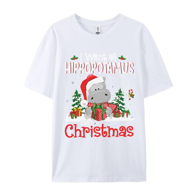 Unisex Retro I Want A Hip Popotamus Christmas Tshirt Unisex TShirt Cotton Tees Harajuku TShirt Anime Printed Tshirt