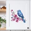 Cartoon Twig Blue Bird Glass Cabinet Window Door Pasted Home Beautification Decorative Wall Stickers