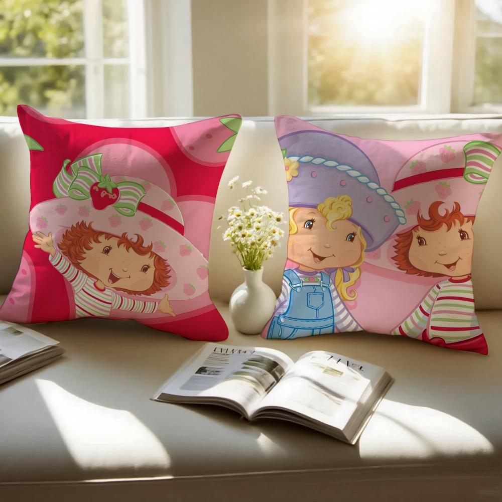 Erdbeerkuchen Kissenbezug Milbenabweisender Kissenbezug Unsichtbarer Reißverschluss Seidig kurzer Plüsch Sofakissenbezug