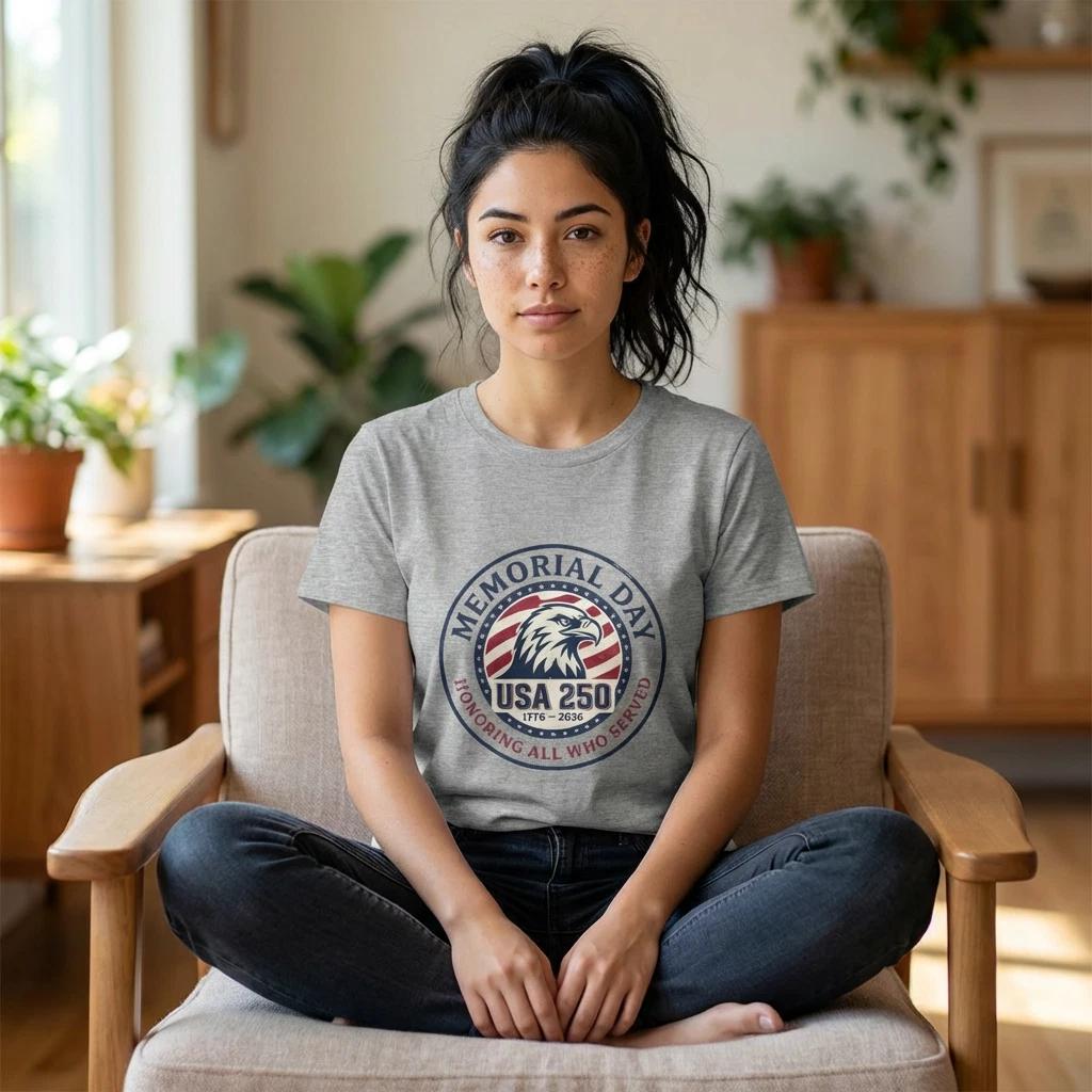 

USA 250 Memorial Day T-shirt | 1776–2026 Vintage Distressed Americana S