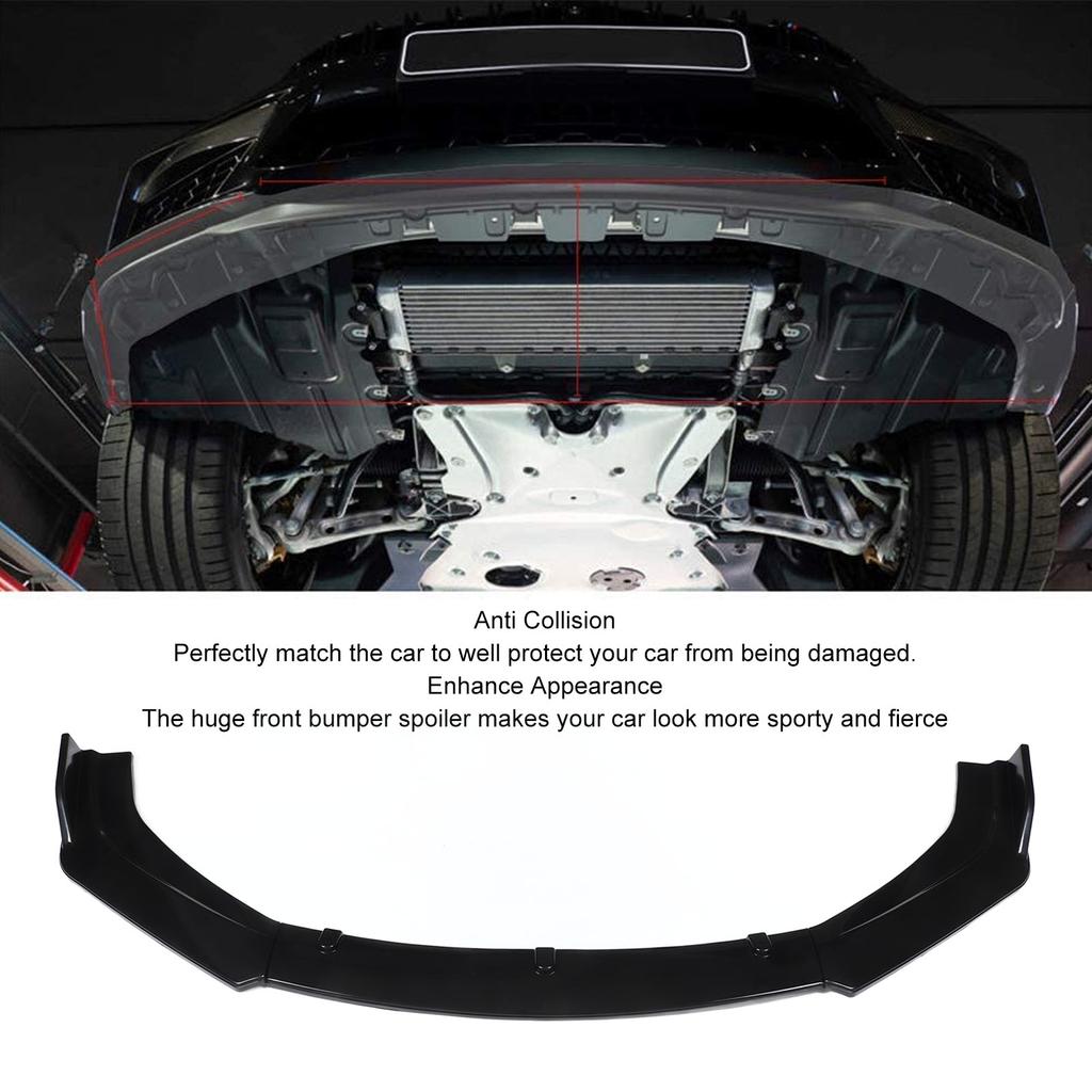 Front Bumper Lip Splitter Kit Gloss Black High Toughness Front Spoiler Body Kit Front Bumper Chin Front Bumper Lip Splitter