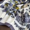 Luxury 90cm Square Scarf Floral Print Silk Scarfs Women Neck Scarves Foulard Headscarf Summer Head Scarf Shawls Hijab Bandana