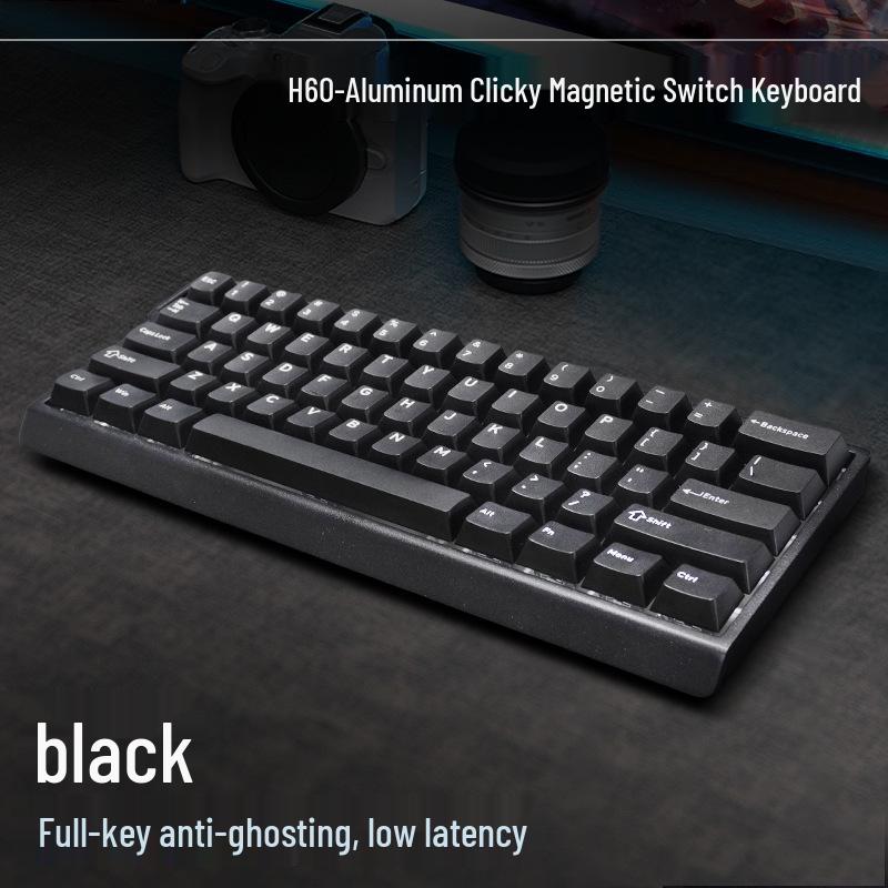 New 60% Aluminum Magnetic Axis Hot-Swappable Mechanical Keyboard for Office & Gaming