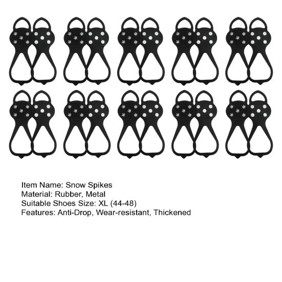10 Pairs Universal Ice Cleats,Non Slip Gripper Spikes, 5 Steel Studs Crampon Ice