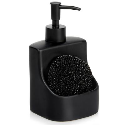 Distributeur de cuisine pour liquide vaisselle Contenant pour éponge Lave-vaisselle Noir pour évier