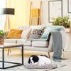 Simulation Sleeping Dog Puppy Ornament Animal Plush Toy Bamboo Charcoal  Decor (Black+White)
