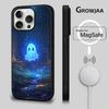 Cute Ghost Phone Case For iPhone 16e,16,15,14,13,12,11,Plus,Pro,Max,Mini Magsafe Magnetic Wireless Charging
