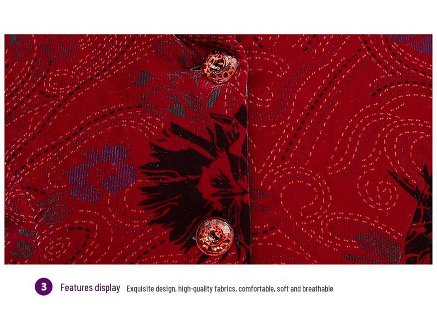 Hengyuanxiang Winter Velvet-Enhanced Cotton Jacket for Elderly Women