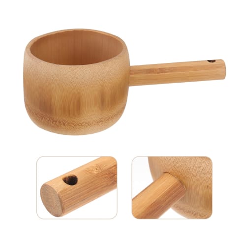 Hemoton Wooden Water Ladle for Sauna, Bath, Garden, Tea Ceremony, Japanese Style