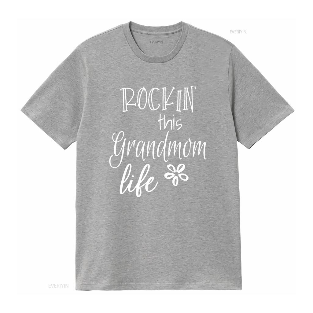 Rockin This Grandmom Life Special Grandma T Shirt Vintage Washed Casual Versatile Streetwear Graphic Unisex Stretched Stylish