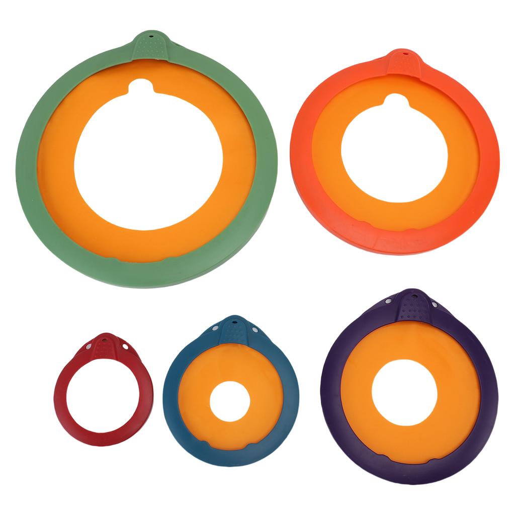 5Pcs Sealing Lid Set Plastic Round Multifunctional Anti Aging Food Storage Cover Set for Home Kitchen