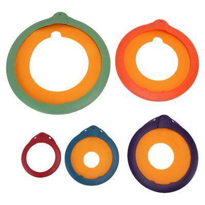5Pcs Sealing Lid Set Plastic Round Multifunctional Anti Aging Food Storage Cover Set for Home Kitchen