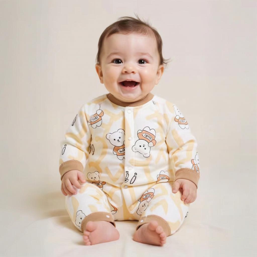 

Unisex Baby Romper - Thin 40g Cotton, Boneless, Closed Crotch Onesie for Newborns, Perfect for Autumn/Winter 59 cm