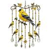 Stained Glass Hummingbird Wind Chime with Hanging Crystals and Floral Accents for Indoor Outdoor Home Garden Decor