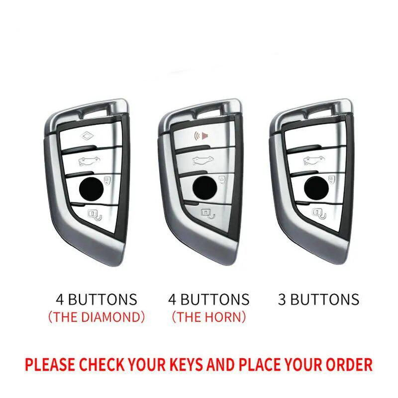 Zinc Alloy Leather Car Key Fob Case For Bmw X1 X3 X4 X5 X6 X7 1 3 5 6 7 Series G20 G30 F39 520 525 G11 F15 F16 G01 G02 F48
