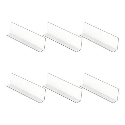 6 Pezzi Separatori Acrilici per Scaffali Organizzatori per Scaffali Divisori Design Trasparente e a L per Armadio da Cucina e Espositore