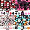 25PCS Multi-Size Halloween-Themed Silicone Beads Set, Perfect for DIY Craft Projects Like Keychains, Necklaces, Bracelets & More