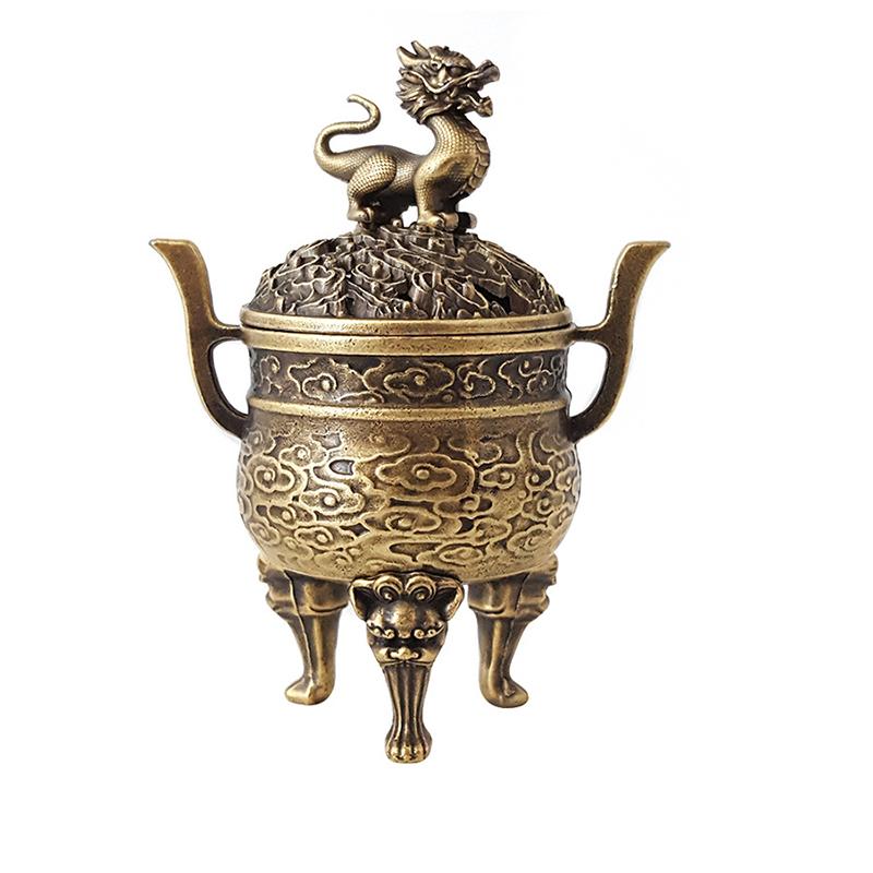 New New Alloy Incense Burner Hollow Out Four Legged Stick Holder Mini Sandalwood Censer Home Decoration