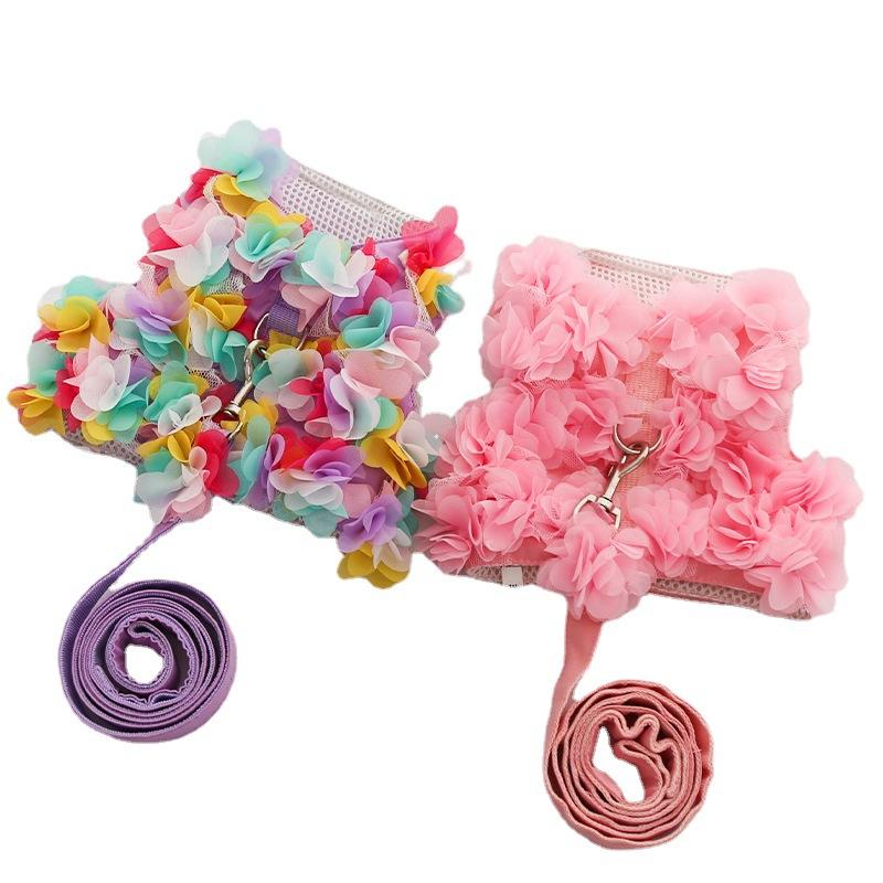Small Medium Dog Dog Cat Pet Clothes Dog Chest Strap Traction Teddy Bear Spring Summer Autumn Walking Dog Leash Cat Supplies
