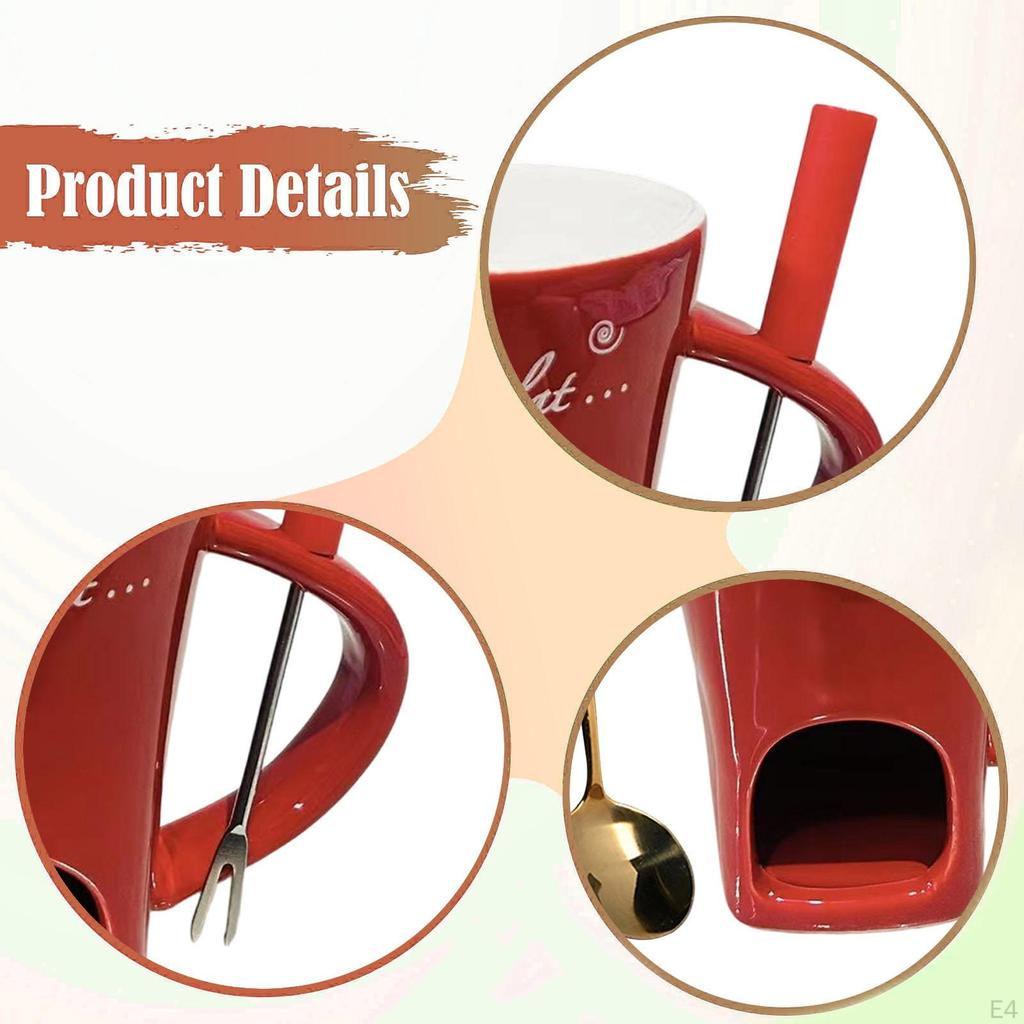 Schokoladenfondue-Tasse Keramik zum Käseschmelzen Teelicht Beheizter Topf