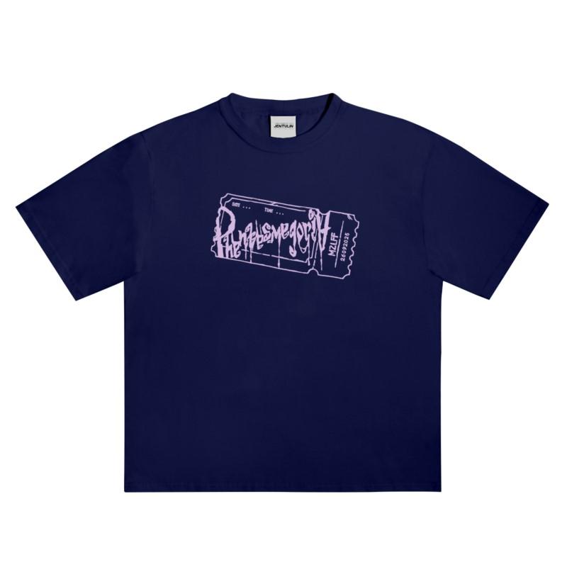 Y2K Kpop Mens Tshirt Phantasmagoria Letter Graphic Print Casual Clothing Oversized Streetwear Short Sleeve Tops Korean Goth Tee