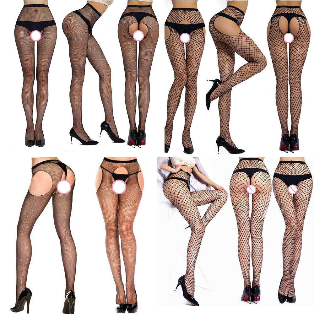 Sexy silkestrømper Sexy firesiders åpne nettingstrømper Stor nettingbukse Kroppsstrømpe