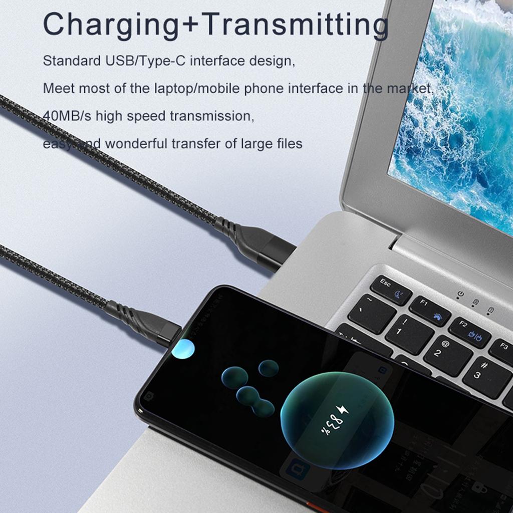 Fast Charging USB C Cable, USB-A to Type C Charger Cable for Mobile Devices PD65W/QC3.0 Charge Data Line